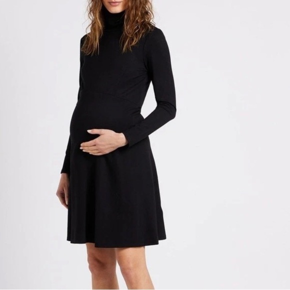 Seraphine Dresses & Skirts - Seraphine Vanessa Turtleneck Long Sleeve Maternity Dress Black Sz 10